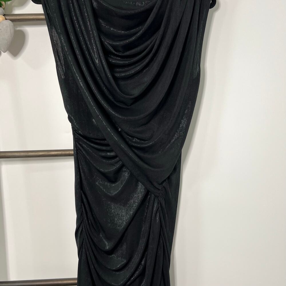 Armani Exchange Black Sleeveless Draped Front Mini Dress Size‎ Medium - Picture 4 of 9